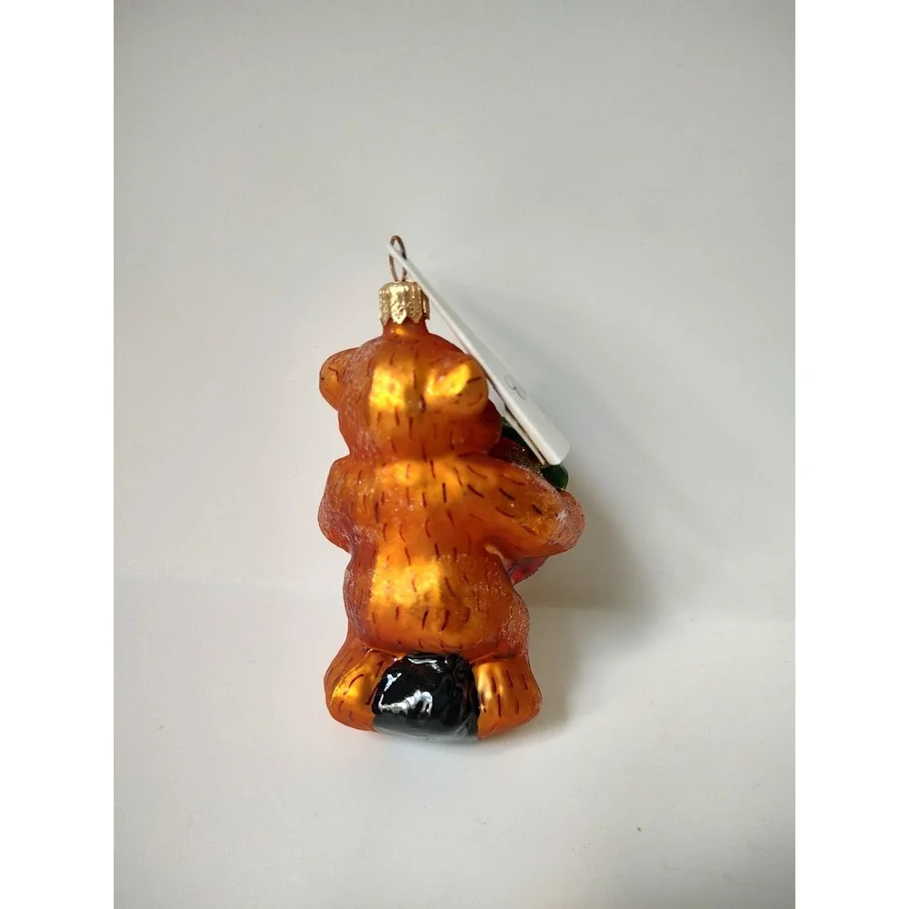 Christopher Radko glass Christmas ornament‎ Punkin Prize Halloween bear pumpkin